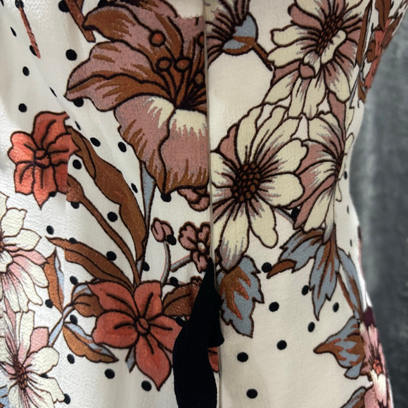 EUC Anthropologie Maeve Aubrey floral/polka dots cream, rose, and brown. Size 8 - Picture 11 of 11